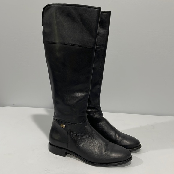Cole Haan Women's Primrose Riding Equestrian Boots size 6.5 black leather - Picture 1 of 16